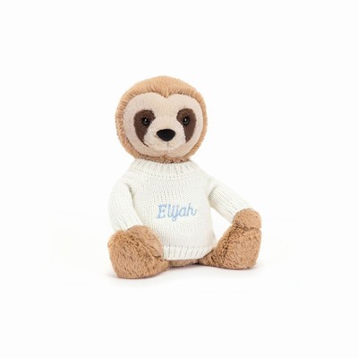 Jellycat Bashful Sloth with Cream Jumper Australia | 891734OWK